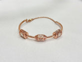 Aurelia Curve – 925 Silver Italian Laser Cut Rose Gold Bracelet