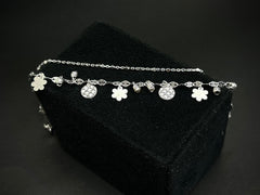 Flora Charm Cascade – 925 Silver Dual Chain Charm Bracelet