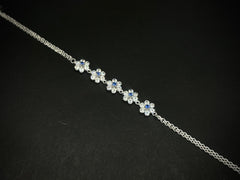 Bloom Radiance – 925 Silver Floral Dancing Stone Bracelet