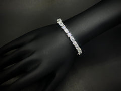 Celeste Spark – 925 Silver Oval & Round Tennis Bracelet