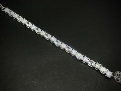 Celeste Spark – 925 Silver Oval & Round Tennis Bracelet
