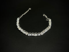 Celeste Spark – 925 Silver Oval & Round Tennis Bracelet