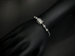 Floral Lattice – 925 Silver Laser Cut Bead Bracelet