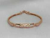 Aurora Links – 925 Silver Rose Gold Geometric AD Bracelet