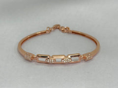 Aurora Links – 925 Silver Rose Gold Geometric AD Bracelet
