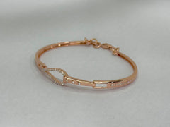 Celeste Curve – 925 Silver Rose Gold AD Bracelet