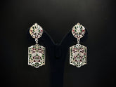 Rajvanshi Jaali Enamel 925 Silver Statement Earrings