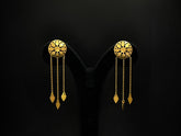 Noor Jaali Leaf Tassel 925 Silver Statement Earrings