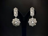 Prismara Geometric Floral 925 Silver Statement Earrings
