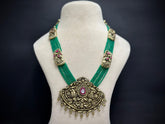 925 Silver Antique Peacock Chitai Rani Haar Necklace Set