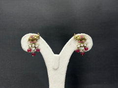 Antique Elephant Motif Moissanite Polki Necklace Set