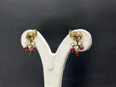 Antique Elephant Motif Moissanite Polki Necklace Set