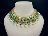 925 Silver South Kundan Polki Necklace Set