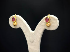 925 Silver Navratna Husley Traditional Necklace Set (24K Gold Plated)