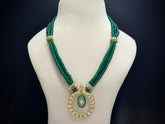 Emerald Vritta – 925 Silver Moissanite Polki Necklace Set