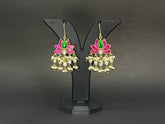 Handmade Silver Lotus Kundan Dangle Earrings for Women