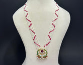 Rakt Chandrika – 925 Silver Kundan Polki Pearl Necklace Set