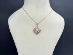 Italian Laser-Cut Floral Pendant — 925 Silver, Rose Gold Plated (6nm)