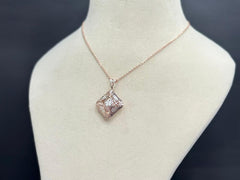 Italian Laser-Cut Floral Pendant — 925 Silver, Rose Gold Plated (6nm)