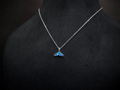 925 Silver Mermaid Tail Pendant with Blue Enamel | Ocean-Inspired Necklace – Manivar