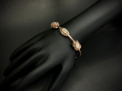 Aurelia Curve – 925 Silver Italian Laser Cut Rose Gold Bracelet