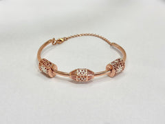 Aurelia Curve – 925 Silver Italian Laser Cut Rose Gold Bracelet