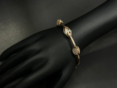 Flora Curve Charm – 925 Silver Italian Laser Cut Rose Gold Bracelet