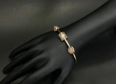 Floral Arc – 925 Silver Italian Laser Cut Rose Gold Charm Bracelet