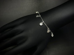 Ocean Whisper – 925 Silver White Gold Shell Charm Bracelet