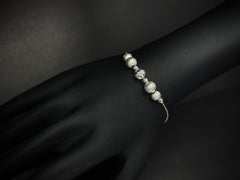 Lustre Bead – 925 Silver Textured Bead Bracelet