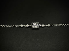 Floral Lattice – 925 Silver Laser Cut Bead Bracelet