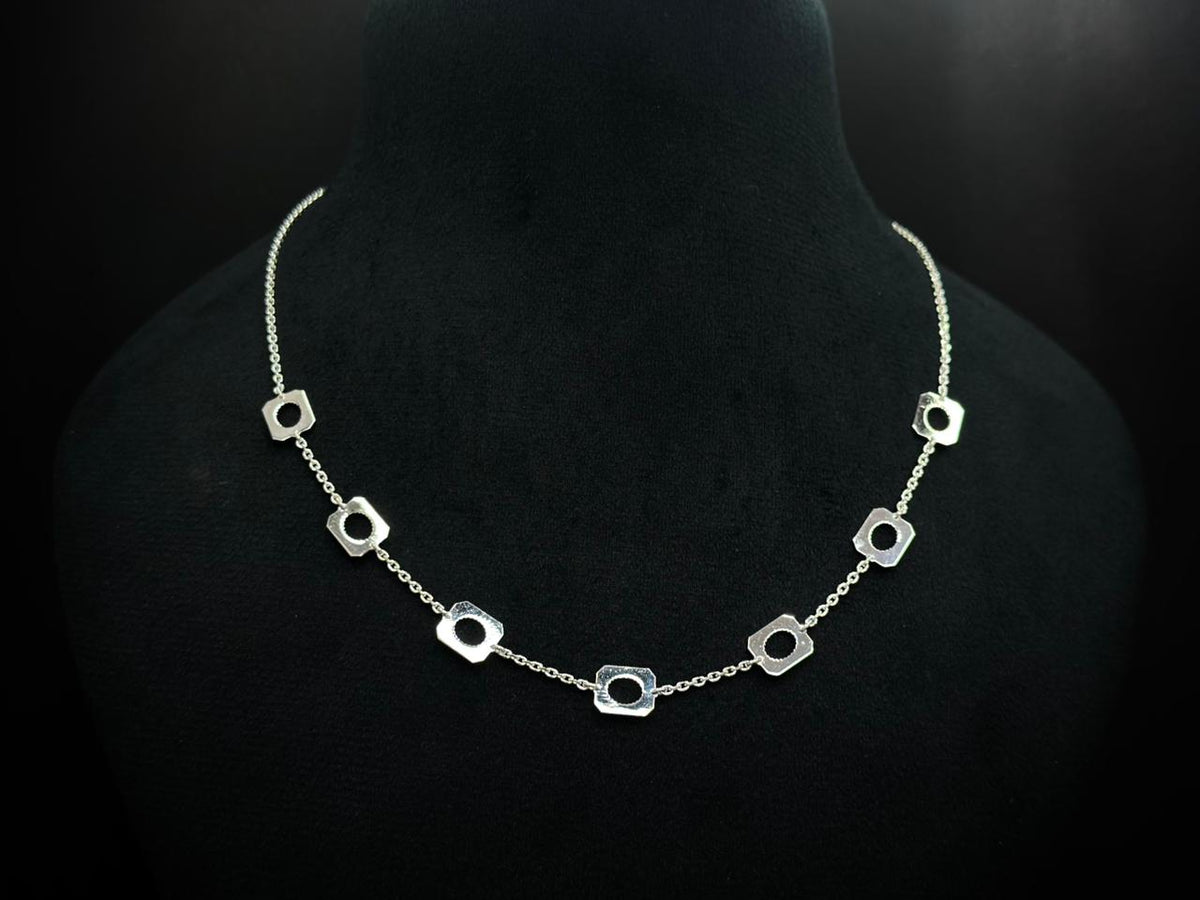 Hexora Geometric Charm 925 Silver Necklace