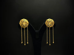 Mehrab Jaali Chain Tassel 925 Silver Statement Earrings