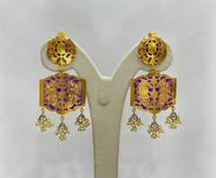 Gulnaar Jaali Kundan Polki 925 Silver Statement Earrings