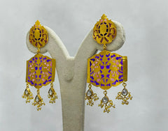 Gulnaar Jaali Kundan Polki 925 Silver Statement Earrings