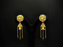 Amara Jaali Mango Tassel 925 Silver Statement Earrings