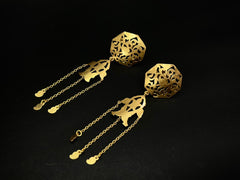 Amara Jaali Mango Tassel 925 Silver Statement Earrings