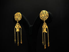 Amara Jaali Mango Tassel 925 Silver Statement Earrings