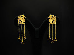 Mayur Jaali Garnet Tassel 925 Silver Statement Earrings