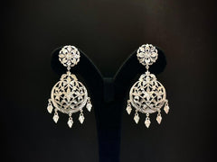 Chandrika Floral Dome 925 Silver Statement Earrings