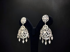 Chandrika Floral Dome 925 Silver Statement Earrings