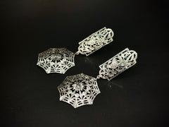 Prismara Geometric Floral 925 Silver Statement Earrings