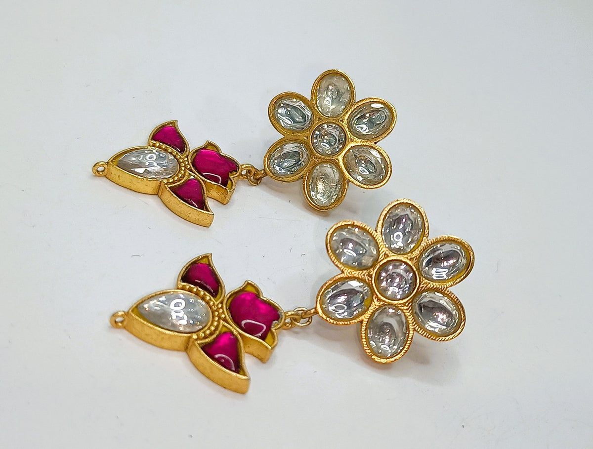 925 Silver South Kundan Earrings