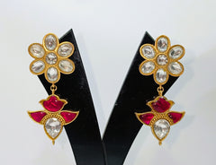 925 Silver South Kundan Earrings