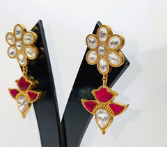 925 Silver South Kundan Earrings