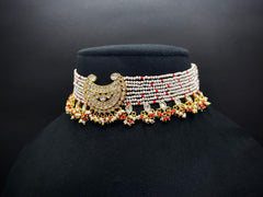 925 Silver Rajvanshi Pearl Kundan Jadau Choker Necklace Set
