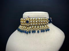 925 Silver Neel Rajsi Polki Choker Necklace Set