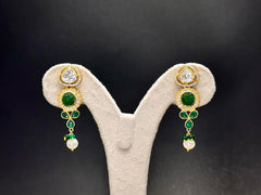 925 Silver South Kundan Polki Necklace Set