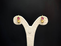 925 Silver Navratna Husley Traditional Necklace Set (24K Gold Plated)