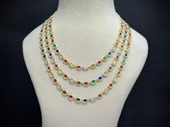 Rang Tarang – 925 Silver Multicolour Kundan Jadau Necklace Set